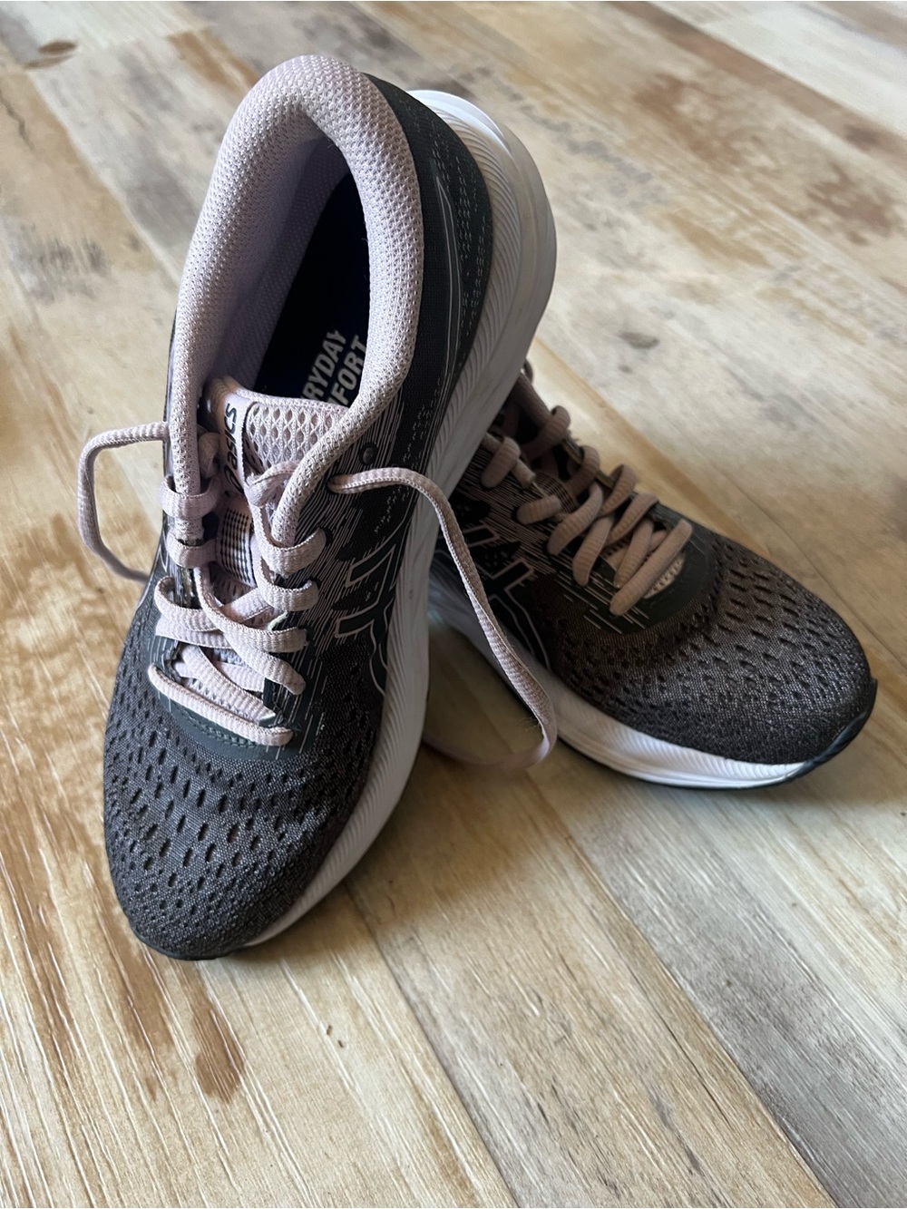 ASICS Women's Athletic Shoes in Charcoal and Light Pink